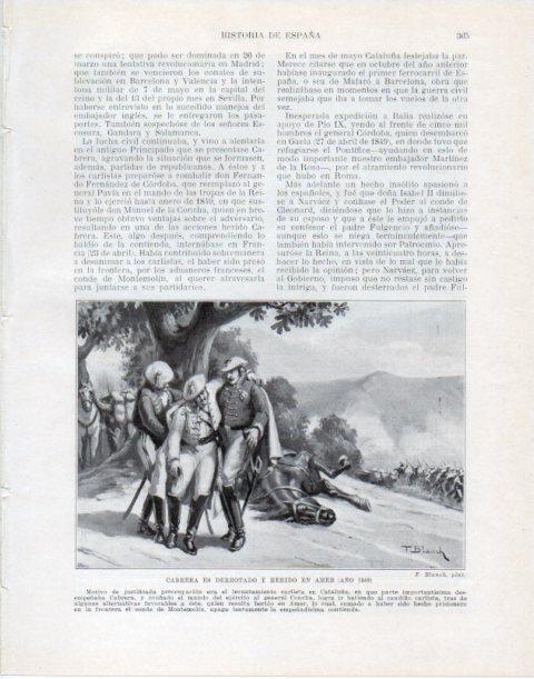 LAMINA V34106: Derrota de Cabrera en Amer en 1849 por F. Blanch