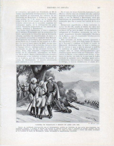 LAMINA V34106: Derrota de Cabrera en Amer en 1849 por F. Blanch