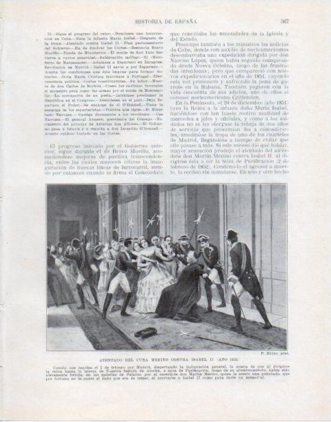 LAMINA V34107: Atentado del cura Merino contra Isabel II por P. Bejar