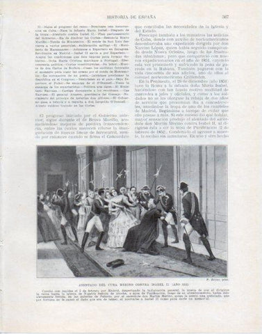 LAMINA V34107: Atentado del cura Merino contra Isabel II por P. Bejar