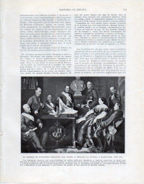 LAMINA V34110: Declaracion de Guerra a Marruecos por Isabel II en 1859