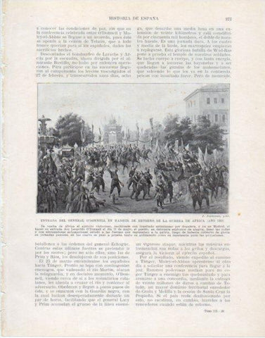 LAMINA V34111: General O'Donnell entrando en Madrid tras la guerra de Africa en 1860
