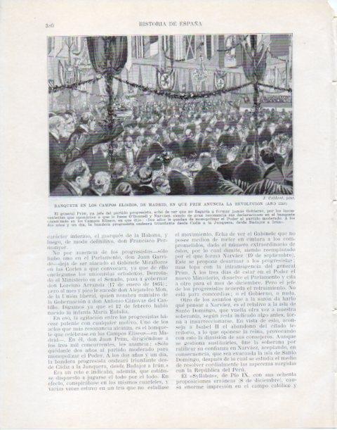 LAMINA V34112: Banquete en los Campos Eliseos de Madrid en que Prim anuncia la Revolucion