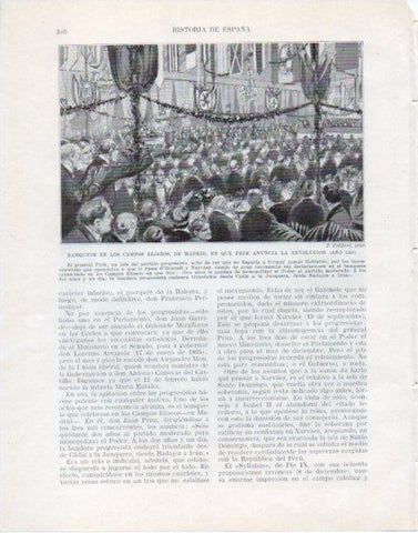LAMINA V34112: Banquete en los Campos Eliseos de Madrid en que Prim anuncia la Revolucion