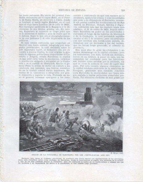 LAMINA V34103: Asalto a la ciudadela de Barcelona por los Centralistas en 1843
