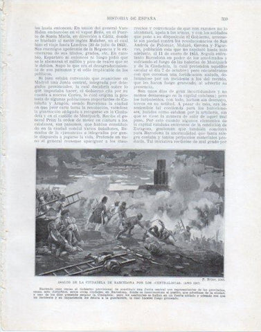 LAMINA V34103: Asalto a la ciudadela de Barcelona por los Centralistas en 1843