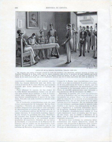 LAMINA V34089: Creacion de la Milicia Nacional Urbana en 1834 por F. Blanch