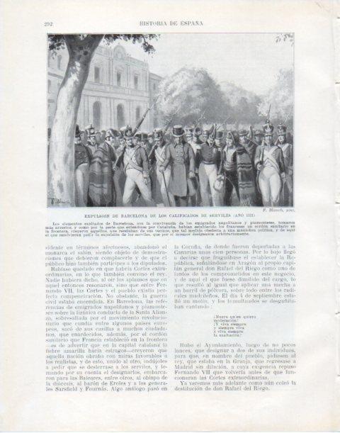 LAMINA V34070: Expulsion de Barcelona de los serviles en 1821 por F. Blanch