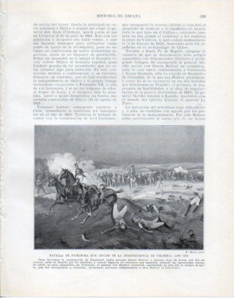 LAMINA V34072: Batalla de Pichincha en 1822 por F. Mota