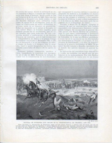 LAMINA V34072: Batalla de Pichincha en 1822 por F. Mota