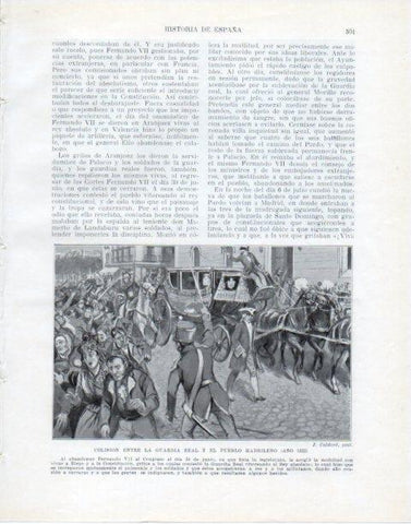 LAMINA V34075: Enfrentamientos entre la Guardia Civil y los madrileños en 1822