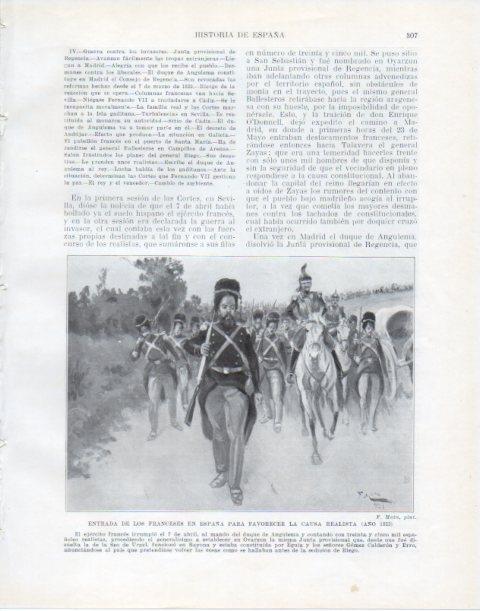 LAMINA V34077: Entrada de tropas francesas en España en 1823 por F. Mota