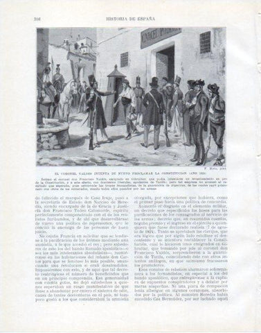LAMINA V34081: El Coronel Valdes intenta proclamar la Constitucion en 1824 por F. Mota