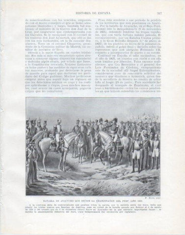 LAMINA V34082: Batalla de Ayacucho en 1824 por F. Mota
