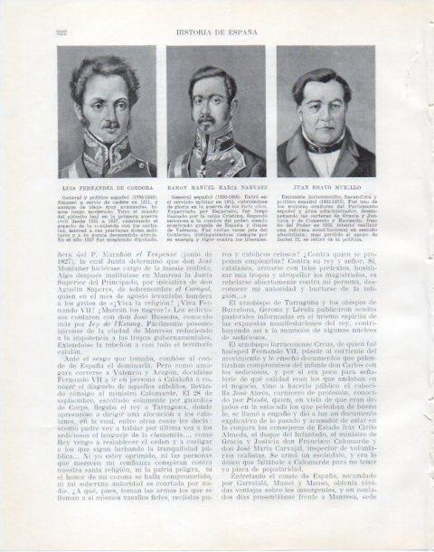 LAMINA V34084: L. Fernandez de Cordoba, Ramon M. Narvaez y J. Bravo Murillo