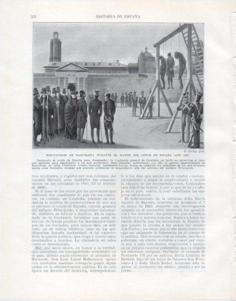 LAMINA V34085: Ejecuciones en Barcelona ante el Conde de España por J. Cuchy