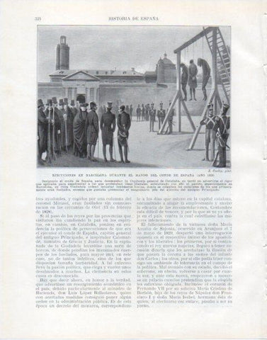 LAMINA V34085: Ejecuciones en Barcelona ante el Conde de España por J. Cuchy
