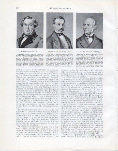 LAMINA V34086: Salustiano Olozaga, A. de los Rios Rosas y J. de Posada Herrera