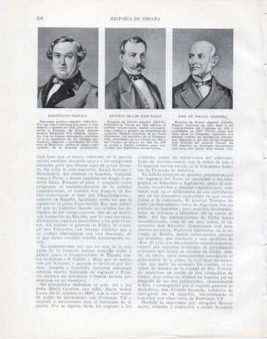 LAMINA V34086: Salustiano Olozaga, A. de los Rios Rosas y J. de Posada Herrera