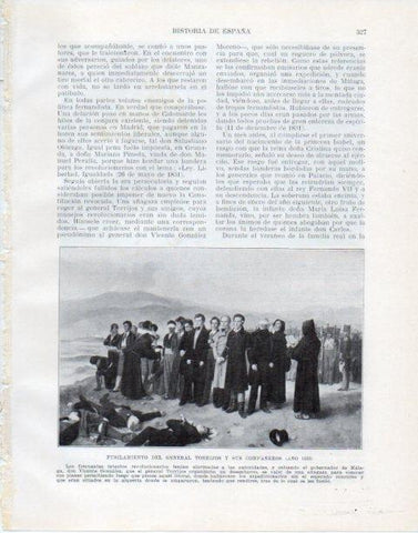 LAMINA V34087: Fusilamiento del General Torrijos en 1830