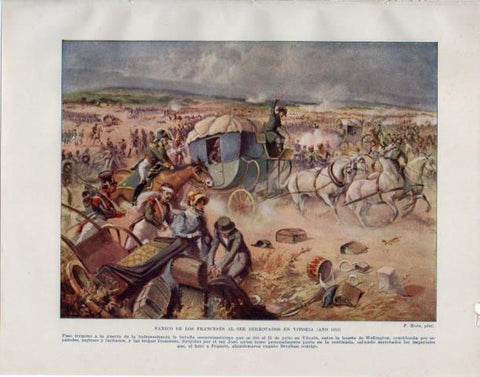 LAMINA V34142: Derrota de los franceses en Vitoria en 1813 por F. Mota