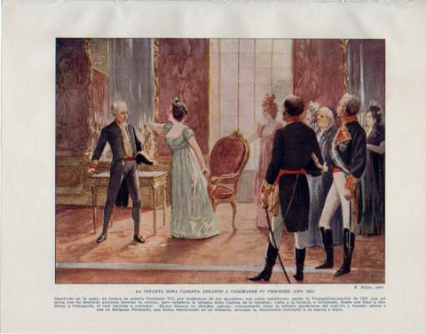 LAMINA V34146: Infanta Carlota y Calomarde en 1832 por F. Bejar