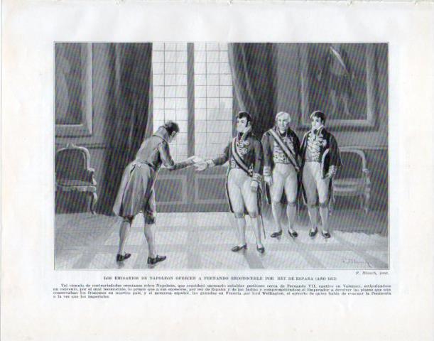 LAMINA V34151: Emisarios de Napoleon ante Fernando VII po F. Blanch