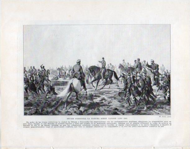LAMINA V34154: General O'Donnell marcha sobre Tanger por F. Sans