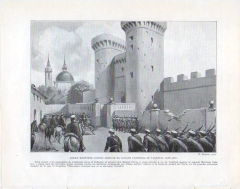 LAMINA V34155: General Martinez Campos sofoca el conato cantonal de Valencia en 1873