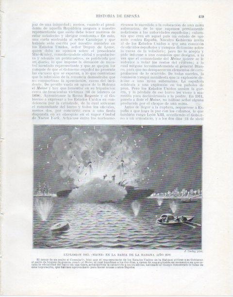 LAMINA V34139: Explosion del Maine en La Habana por J. Cuchy