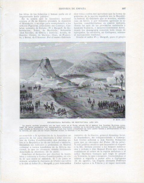 LAMINA V34120: Batalla de Montejurra por F. Mota