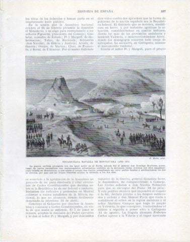 LAMINA V34120: Batalla de Montejurra por F. Mota