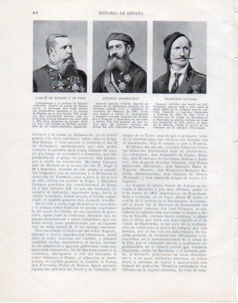 LAMINA V34124: C. de Borbon y de Este, A. Dorregaray y Francisco Savalls