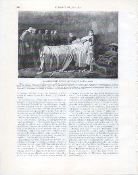 LAMINA V34129: Fallecimiento de Alfonso XII en el Pardo por J. Benlliure