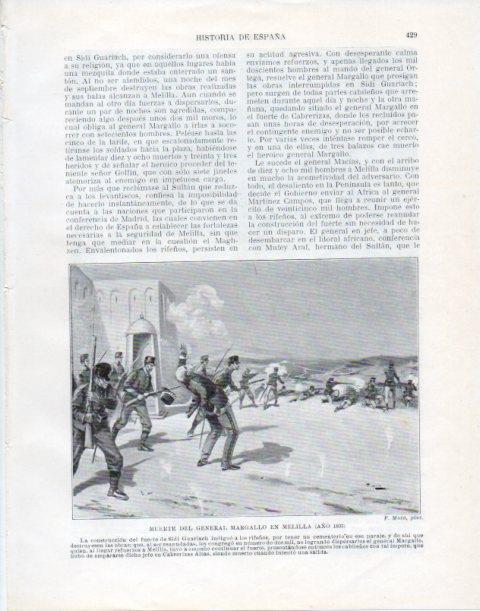 LAMINA V34135: Muerte del general Margallo en Melilla por F. Mota