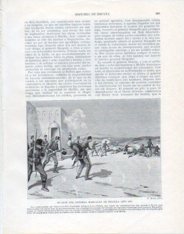 LAMINA V34135: Muerte del general Margallo en Melilla por F. Mota
