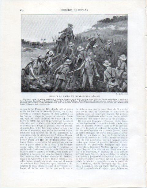 LAMINA V34136: Derrota de Maceo en Cacarajicara en 1806 por F. Mota