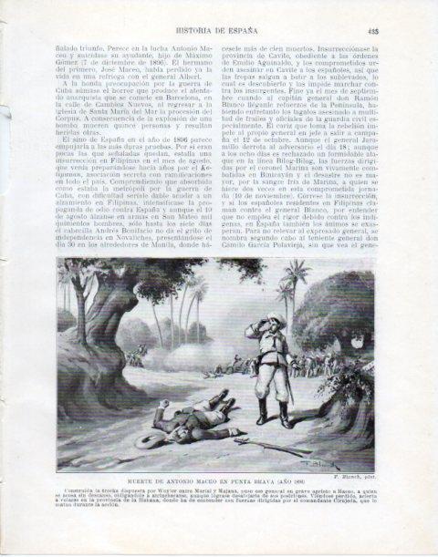 LAMINA V34137: Muerte de Antonio Maceo en Punta Brava por F. Blanch