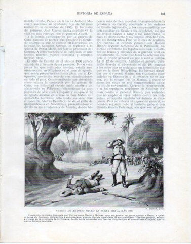 LAMINA V34137: Muerte de Antonio Maceo en Punta Brava por F. Blanch