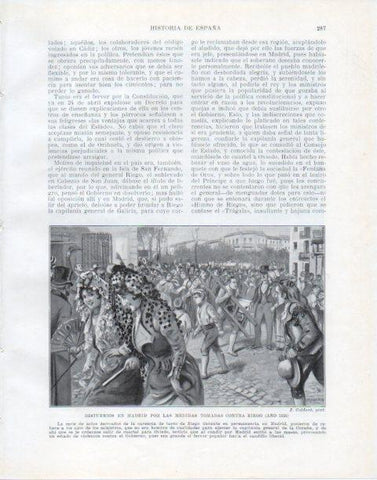 LAMINA V34068: Disturbios en Madrid contra Riego en 1820 por J. Caldere