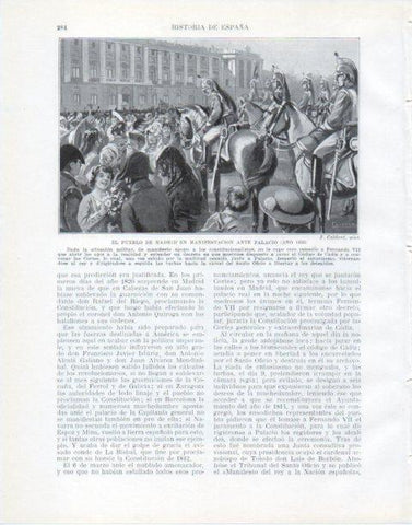 LAMINA V34066: Manifestacion en Madrid en 1820 por J. Caldere