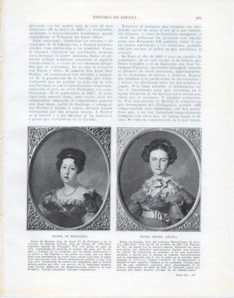 LAMINA V34065: Isabel de Braganza y Maria Josefa Amalia