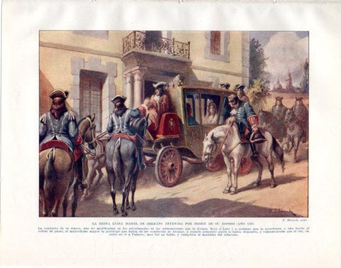LAMINA V33999: La reina Isabel de Orleans detenida año 1724 por F. Blanch