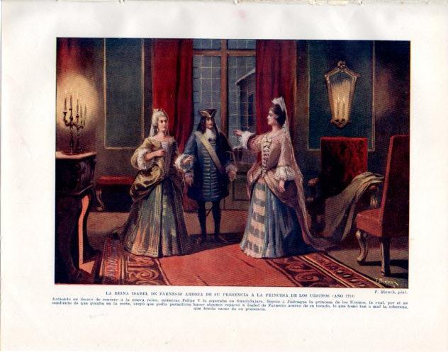 LAMINA V34000: Isabel de Farnesio expulsa a la princesa de los Ursinos 1714 por F. Blanch
