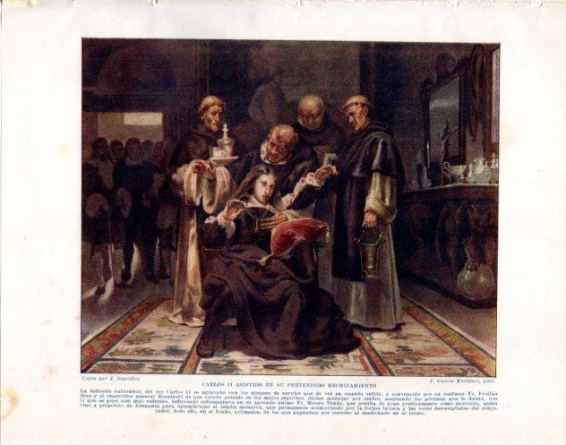 LAMINA V34003: Carlos II asistido en su presunto hechizamiento