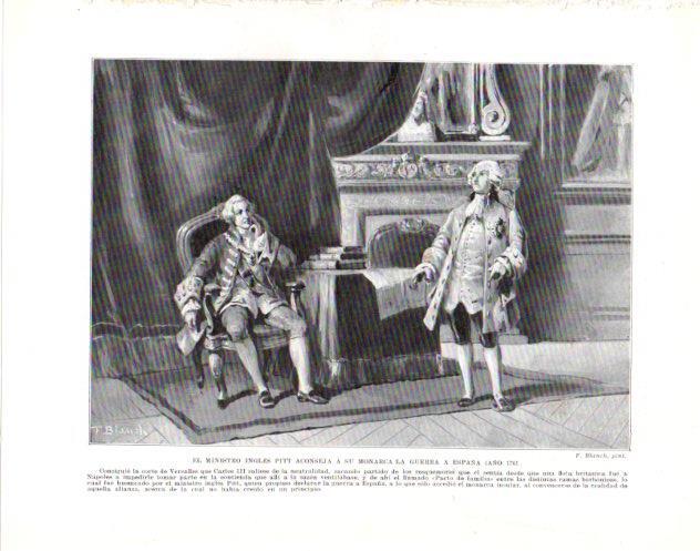 LAMINA V34008: Ministro Pitt y el Rey Carlos III en 1761