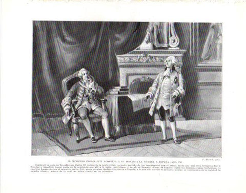 LAMINA V34008: Ministro Pitt y el Rey Carlos III en 1761