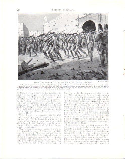 LAMINA V34014: España recobra Menorca a los ingleses 1782 por F. Mota
