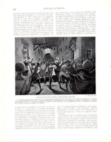 LAMINA V33993: Motin en Madrid contra Esquilache año 1766 por F. Blanch