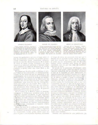 LAMINA V33971: Antonio Viladomat, Rafael de Casanova y Zenon de Somodeville